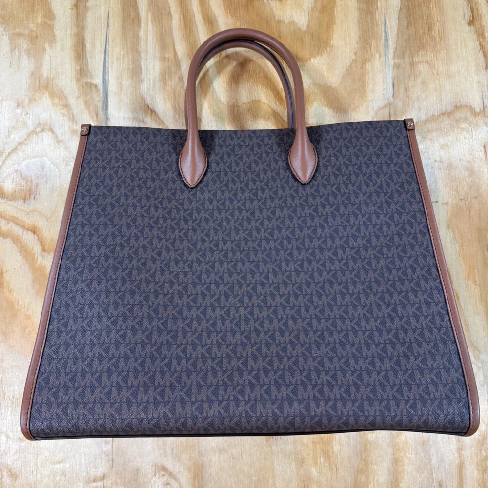 Michael Kors Mirella Large NS Brown Tote Signature Logo Bag